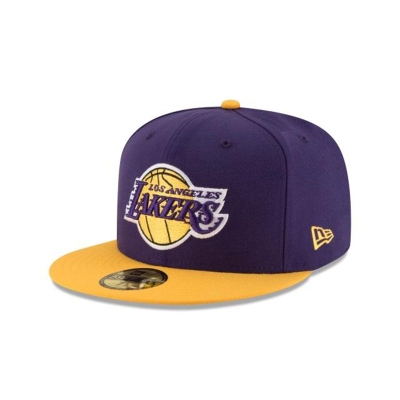 Purple Los Angeles Lakers Hat - New Era NBA 2Tone 59FIFTY Fitted Caps USA7015289